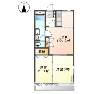 プラムヴィレッジ【101号室】の間取り