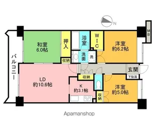 ファミールグラン上杉2丁目【14階】の間取り