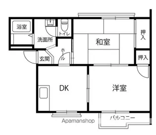タウニィFⅡ【102号室】の間取り