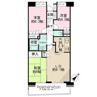 ガーデナヴィルマグノリア市川妙典【5階】の間取り