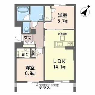 ヘミングウェイ【1階】の間取り