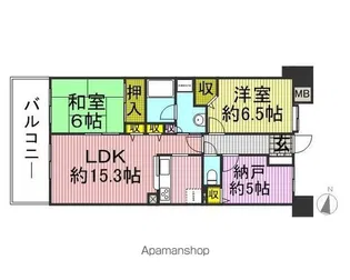 コスモ浦和常盤ヴェルテックス【8階】の間取り