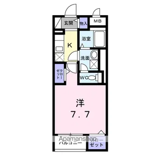 ダウンタウン ワイ【1階】の間取り