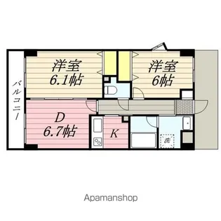 ツインプラザ幸【5階】の間取り