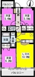 ペルーラ【A301号室】の間取り