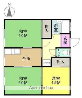 サニーフラット6番館【103号室】の間取り