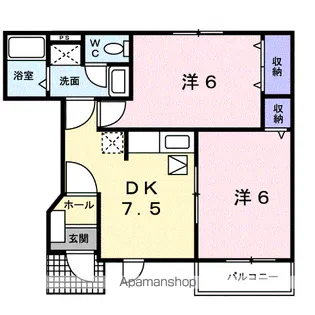 エーデル泉ヶ丘C【1階】の間取り