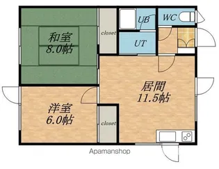 フラワーハイツ【2階】の間取り