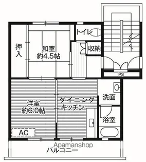 ビレッジハウス好間1号棟【301号室】の間取り