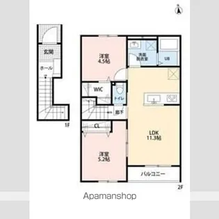 リーブルファイン松戸小金原【2階】の間取り