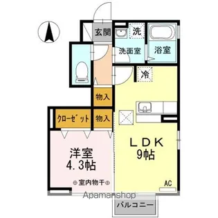 アンジュC【1階】の間取り