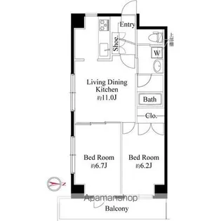 グリーンビュー江古田【1階】の間取り