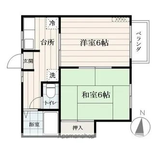 山形県山形市東山形2丁目【アパート】の間取り