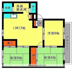 サンビレッジ小倉B棟【201号室】の間取り