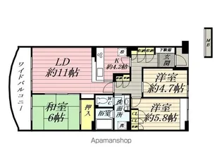 戸塚ガーデンハウスA棟【6階】の間取り