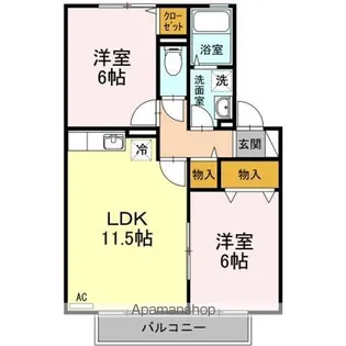 リヴェールコート D棟【2階】の間取り
