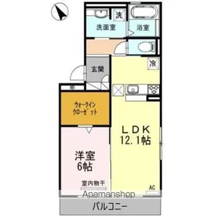 ハイツ岡崎柱 北棟【1階】の間取り