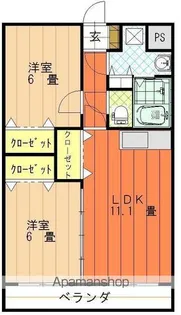 リバーサイドマンション【102号室】の間取り