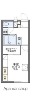 レオパレスアーク【206号室】の間取り