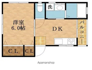 高殿ハイツ【2F号室】の間取り