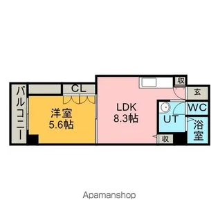 ブルースカイ北20【807号室】の間取り