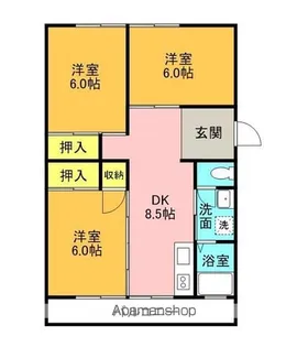名田橋ハイツ【F-1号室】の間取り