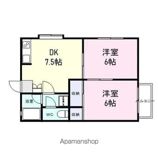 シャンポールⅡ【222号室】の間取り