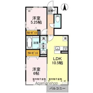 リヴェールふなはし【1階】の間取り