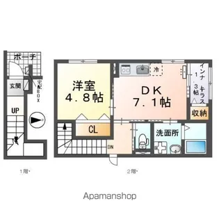パロット片坂【2階】の間取り