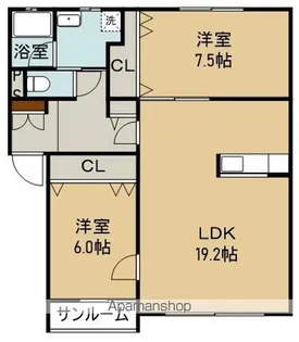 ヴィラージュ東浜【3階】の間取り