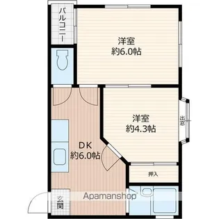 キャピタル住之江公園【3階】の間取り