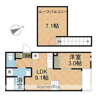GRANDTIC OHANA【2階】の間取り