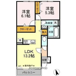 ブルーメ【1階】の間取り