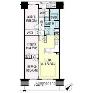 ファインレジデンス南草津【2階】の間取り