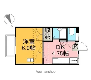 フラット岩崎宇都宮【203号室】の間取り