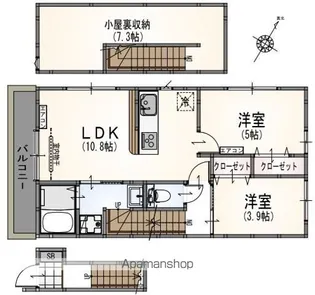 サンライズ国立II【2階】の間取り
