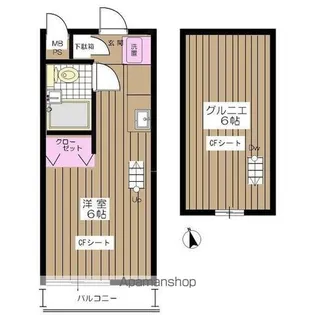 シェール杉並【202号室】の間取り