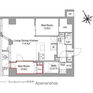 コンフォリア・リヴ平井MUTIO【6階】の間取り