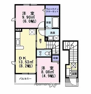 サンライズ八幡山【2階】の間取り