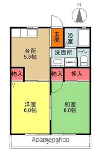 メゾングリーンパーク【102号室】の間取り