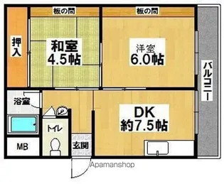 大阪府大阪市住吉区苅田1丁目【マンション】の間取り