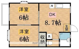 セレクト堀之内A棟【102号室】の間取り