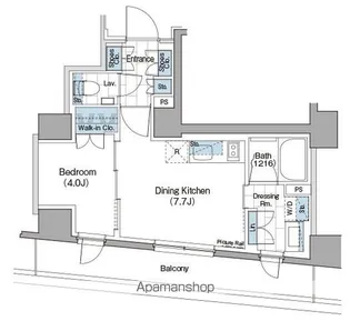 ザ・パークハビオ新宿【4階】の間取り