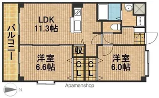 フロイデ宮竹【1階】の間取り