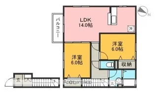 ジュパール Ⅱ棟【2階】の間取り