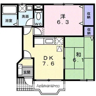 レジデンス河原井【101号室】の間取り
