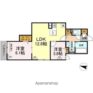 ルリアン北小岩Ⅱ【2階】の間取り