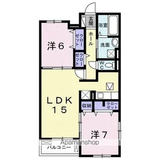 サンリット三山木【101号室】の間取り