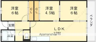 松栄畷ハイツ【1階】の間取り