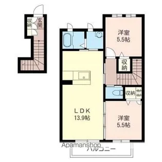 ヴェルデ【202号室】の間取り
